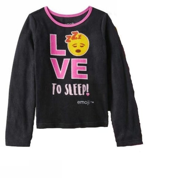 Emoji Girls Fleece Pajama Top, Size 10 - Picture 1 of 1